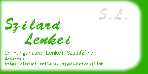 szilard lenkei business card
